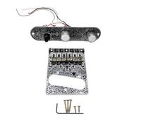 Ujjdwiurgh Plaque de Contrôle Pré-Câblée pour Guitare Électrique TL à 6 Cordes et Plaque de Pont, Pièces de Rechange pour Guitare Électrique, Argent