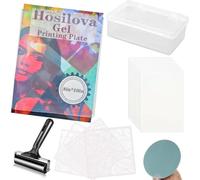 Ujjdwiurgh Plaque D'Impression en Gel Réutilisable - pour la Création de Cartes, les Arts et L'Artisanat, le Scrapbooking et le Journaling 8" X 10" avec Caoutchouc