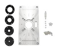 Ujjdwiurgh Plaque d'insertion de table de toupie pour le travail du bois - Outil de gravure multifonction à 4 anneaux