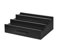 Ujjdwiurgh Plateau de rangement pour parfums, étagère à parfums, support de parfum à trois couches, organisateur de parfum noir avec tiroirs