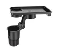 Ujjdwiurgh Plateau universel pour porte-gobelet de voiture - Rotation à 360 ° réglable double tasse organisateur de nourriture, plateau de nourriture portable pour véhicules