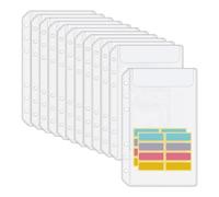 Ujjdwiurgh Pochettes de Classeur A6 12 Pièces Enveloppes Sans Fermeture Éclair pour la Budgétisation, Pochettes de Reliure Sans Fermeture Éclair à 6 Trous pour Classeur A6 à 6 Anneaux