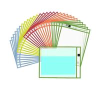Ujjdwiurgh Pochettes de Rangement Réutilisables Effaçables à Sec, Pochettes de Classement en Plastique, Protections de Pages pour Enseignants, Fournitures de Bureau, 30 Pièces