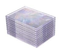 Ujjdwiurgh Pochettes pour Cartes Top Loaders 10 Protecteurs de Cartes en Plastique Dur Brique Transparente + 2 PréSentoirs