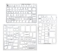 Ujjdwiurgh Pochoirs Réutilisables pour le Dessin, 3 Pièces, Outils de Dessin Architectural, pour le Dessin et la D'Accessoires