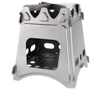 Ujjdwiurgh Poêle à bois en titane - Équipement de cuisson pliable - Grand brûleur de pique-nique - Ultra léger - Large ouverture