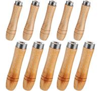 Ujjdwiurgh Poignée de Fichier en Bois de 10 Pcs Moyennes et Grandes avec des Colliers Métalliques Forts