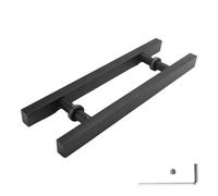 Ujjdwiurgh PoignéE de Porte en Verre/Bois en Acier Inoxydable Noir Mat