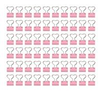 Ujjdwiurgh Poignée en Forme de Coeur 60psc Clips de Liant Métallique, Forme de Cœur, Cœur Creux Rose