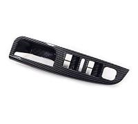 Ujjdwiurgh Poignée Latérale en Fibre de Porte Fenêtre Interrupteur Panneau de Contrôle Couvercle Garnitures Cadre pour Mk5 Golf 5 2005-2009