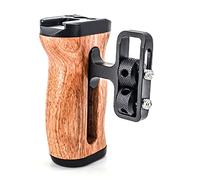 Ujjdwiurgh Poignée multifonction pour photo, cage extensible, poignée en bois, griffe froide pour micro, lumière vidéo