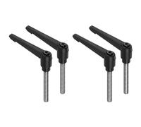 Ujjdwiurgh Poignées à Levier de Serrage Haute Qualité M10 X 60 mm Goujon Mâle Fileté en Acier Inoxydable 304, Poignées Réglables, Noires