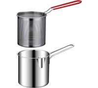 Ujjdwiurgh Poisson Friteuse Marmite avec Panier Friteuse en Acier Inoxydable pour Frire le Poisson, les Crevettes, le Poulet et les Frites