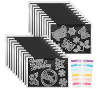 Ujjdwiurgh Poix de Rangement Poches 20 Feuilles Magnétiques Double Face + 20 de Rangement Coup pour la Fabrication de Cartes