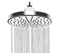 Ujjdwiurgh Pomme de Douche Pommeau de Douche à Effet de Pluie Fixe Anti-Obstruction Anti-Fuite de 6 Pouces Relaxation et Spa pour Joint à Rotule Pivotant à et DéBit (Argent)