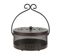 Ujjdwiurgh Porte-bobine anti-moustique, boîte à serpentins anti-moustiques, rétro, portable, ignifuge, bois de santal, brûleur d'encens avec couvercle, 1 pièce