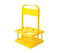 Ujjdwiurgh Porte-boisson pliable en plastique à 4 trous, support de boisson réutilisable avec poignée, support portable pour boisson jaune