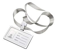 Ujjdwiurgh Porte-carte d'identité de style horizontal en alliage d'aluminium avec cordon tour de cou pour femmes et hommes, porte-cartes de travail