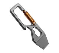 Ujjdwiurgh Porte-Clés Multifonction en Alliage de Titane, Pied-de-Biche, Outil de Livraison Portable, Ouvre-Bouteille,