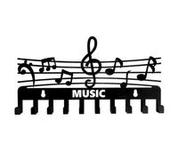 Ujjdwiurgh Porte-Clés Mural à Crochets, Porte-Clés Décoratif pour, Crochet sur Rail en Forme de Note de Musique, Crochets Vintage pour Manteau, Chapeau, Porte-Serviettes, Sac à Main