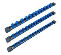 Ujjdwiurgh Porte-douilles robuste de 1/2", 3/8", 1/4", support de rangement pour clé à douille, bleu