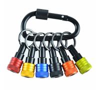 Ujjdwiurgh Porte-Embouts Porte-Clés 6 Pièces - Porte-Embouts à Tige Hexagonale 1/4 Po - pour Tournevis à Écrou, Tournevis et Forets, Mousqueton Porte-Clés Inclus