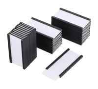 Ujjdwiurgh Porte-Étiquettes Magnétiques 1 Pouce X 2 Pouces avec Inserts de Cartes Blanches et Protecteurs en Plastique Transparent Porte-Cartes de Données Magnétiques