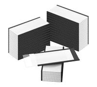 Ujjdwiurgh Porte-Étiquettes Magnétiques 4 X 2 Pouces Porte-Étiquettes à Canal C avec Protecteurs en Plastique Transparent et Inserts en Papier Blanc 50 Jeux