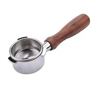 Ujjdwiurgh Porte-filtre en acier inoxydable pour machine à café 54 mm avec poignée en bois - Accessoire professionnel
