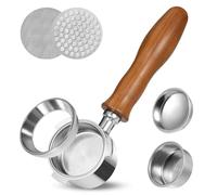 Ujjdwiurgh Porte-filtre professionnel sans fond de 51 mm avec panier filtrant, écran et entonnoir de dosage pour expresso, facile à utiliser, finition soignée