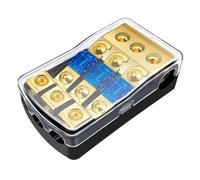 Ujjdwiurgh Porte-Fusible ANL 3 Voies, Bloc de Distribution de Fusibles en Cuivre de Calibre 0/2/4 à Calibre 4/6/8 60 A pour Pièces de Rechange D'Amplificateur Audio de Voiture