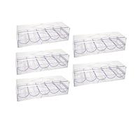 Ujjdwiurgh Porte-Jetons de Poker en Acrylique Transparent avec Couvercle/Plateau de Jetons de Casino avec Couvercle, Peut Contenir 100 Jetons Chacun
