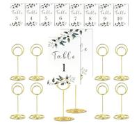 Ujjdwiurgh Porte-Numéros de Table Élégants en Or - Lot de 10 Porte-Cartes et Supports en Papier pour Mariages, Événements et Fêtes