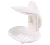 Ujjdwiurgh Porte-savon double avec ventouse puissante pour douche et salle de bain (blanc)