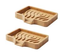 Ujjdwiurgh Porte-savon en bambou auto-drainant pour baignoire, hôtel, décoration de la maison