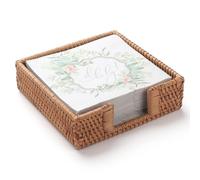 Ujjdwiurgh Porte-serviettes carré en rotin, panier de serviettes en osier pour cuisine, porte-serviettes plats pour serviettes en papier, porte-serviettes tissés