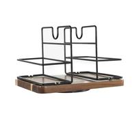 Ujjdwiurgh Porte-serviettes en métal avec salière et poivrière, distributeur rotatif pour salle à manger pour tables