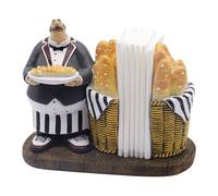 Ujjdwiurgh Porte-serviettes en papier décoratif en forme de figurine de chef italien