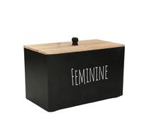 Ujjdwiurgh Porte-serviettes hygiéniques pour femme - Organisateur de produits - Boîte de rangement pour salle de bain - Distributeur de serviettes hygiéniques - Noir