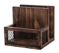 Ujjdwiurgh Porte-Serviettes Multifonctionnel pour Style Ferme - Design en Bois Brûlé Rustique et en Treillis Métallique en Forme de Diamant, Adapté pour un Usage Domestique et Commercial.