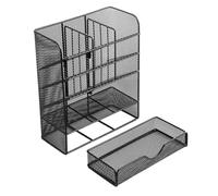 Ujjdwiurgh Porte-stylos multifonction, support de rangement de bureau en maille, organiseur de bureau pour la maison, le bureau, l'école