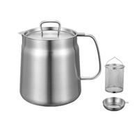 Ujjdwiurgh Pot à 2 L, Pot à en Acier Inoxydable, Friteuse à de Grande Capacité et Tasse Filtrante, Filtre à Polyvalent pour la Cuisine