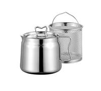 Ujjdwiurgh Pot à, Pot à en Acier Inoxydable, Friteuse à de Grande Capacité et Tasse à Filtre, Filtre à Polyvalent pour Cuisine 1,5 L