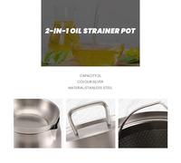 Ujjdwiurgh Pot de Filtre à Multifonctionnel 2 en 1 en Acier Inoxydable, Filtre à Polyvalent, Récipient de Filtre à pour Cuisine 2L