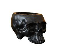 Ujjdwiurgh Pot de fleurs en résine avec motif tête de mort humain et design attrayant et multifonctionnel pour la maison A
