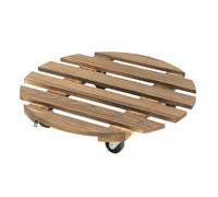 Ujjdwiurgh Pot de fleurs rond universel en bois avec roulettes vous permet de déplacer facilement les plantes en pot, B