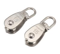 Ujjdwiurgh Poulie 304 Bloc de Poulie Simple en Acier Inoxydable M15 Système de Poulie à Roulement Pivotant Robuste pour le Gréement, Paquet de 2