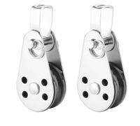 Ujjdwiurgh Poulie de Levage de Charge SUS316, Poulie Simple, Poulie Extérieure Solide en Acier Inoxydable, 2 Pièces