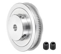 Ujjdwiurgh Poulie Synchrone AléSage 80 Dents 8Mm, Roue Synchrone en Aluminium Argent avec Vis M5 pour Courroie D'Imprimante 3D