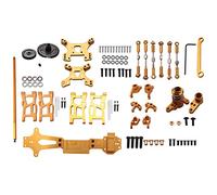 Ujjdwiurgh pour 1:14 144001 RC Voiture ComplèTe Mise Une Niveau PièCes de Rechange MéTal C SièGe Tasse de Direction Bras Oscillant Bras D'EntraîNement Central Arbre, Jaune